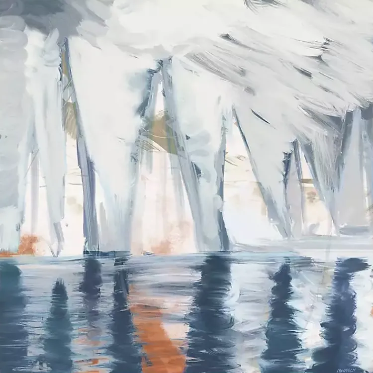 Canvas Art-Kirklands Home Sailboats in the Mist Framed Canvas Art Print