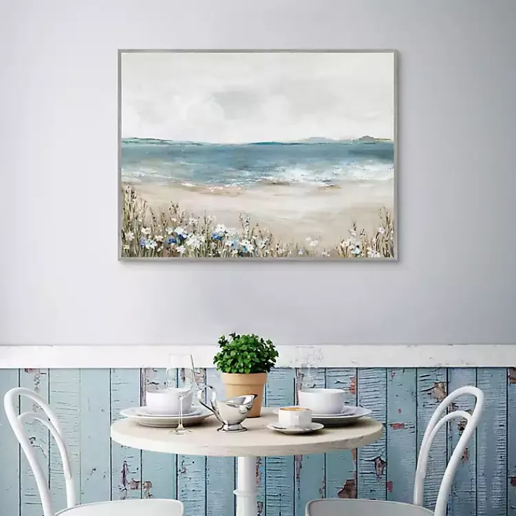 Canvas Art-Kirklands Home Shoreline Splendor Framed Canvas Art Print Blue