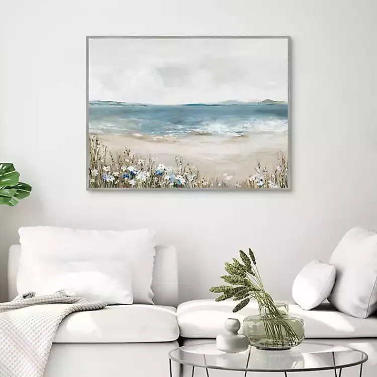Canvas Art-Kirklands Home Shoreline Splendor Framed Canvas Art Print Blue