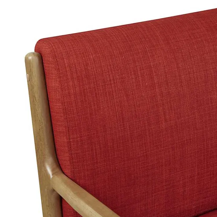 Accent Chairs-Kirklands Home Nolan Mid-Century Modern Accent Chair Red