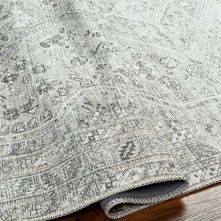 Area Rugs-Kirklands Home Cream Traditional Washable Area Rug, 8x12 Ivory