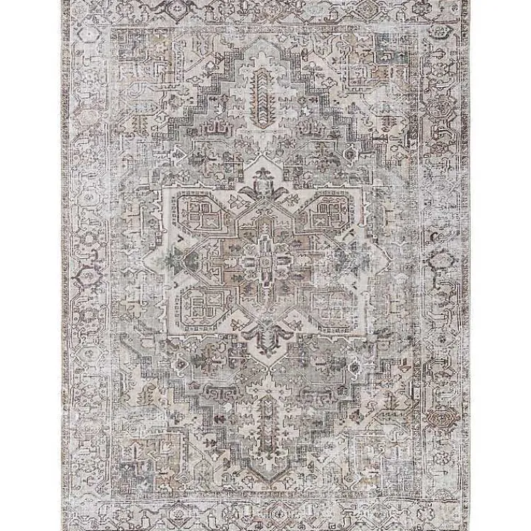 Area Rugs-Kirklands Home Faded Embrace Washable Area Rug, 7x10 Gray