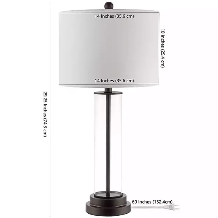 Table Lamps-Kirklands Home Glass Column Cassian Table Lamp White
