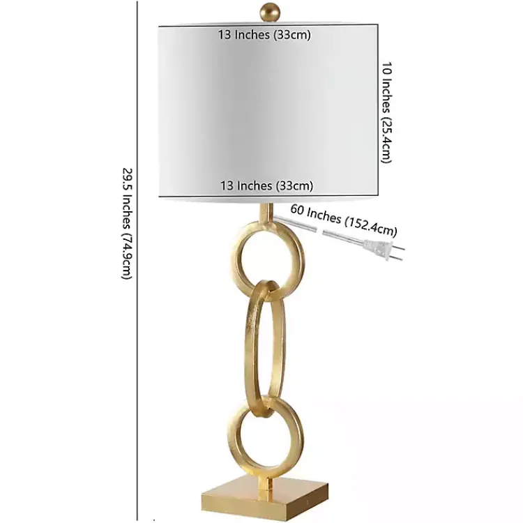 Table Lamps-Kirklands Home Gold Stacked Rings Alaia Table Lamp White