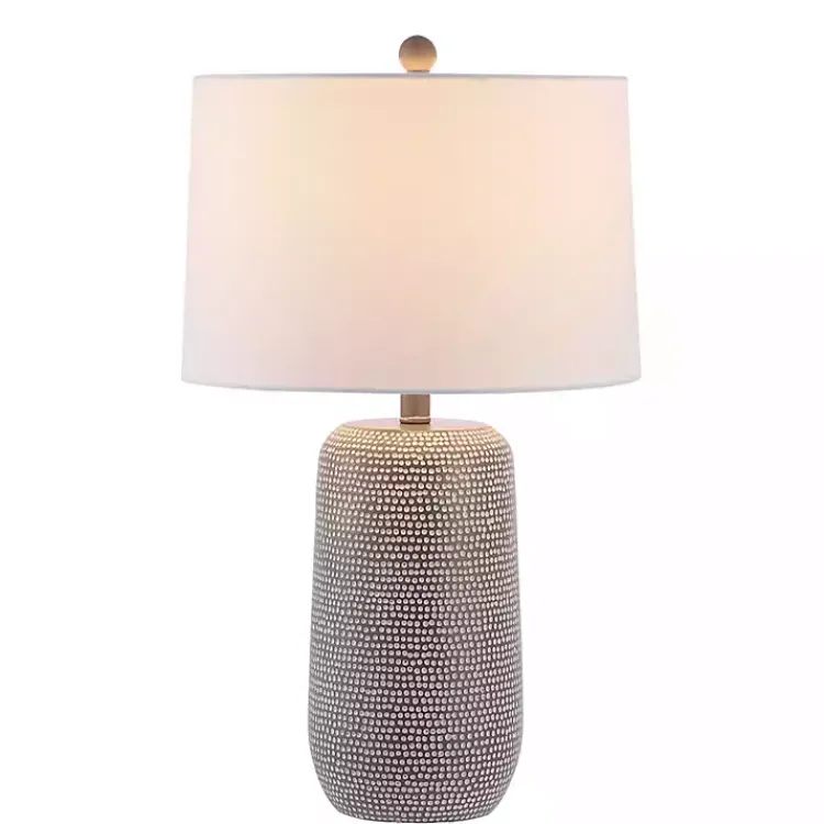 Table Lamps-Kirklands Home Gray & Dots Celvin Table Lamp White
