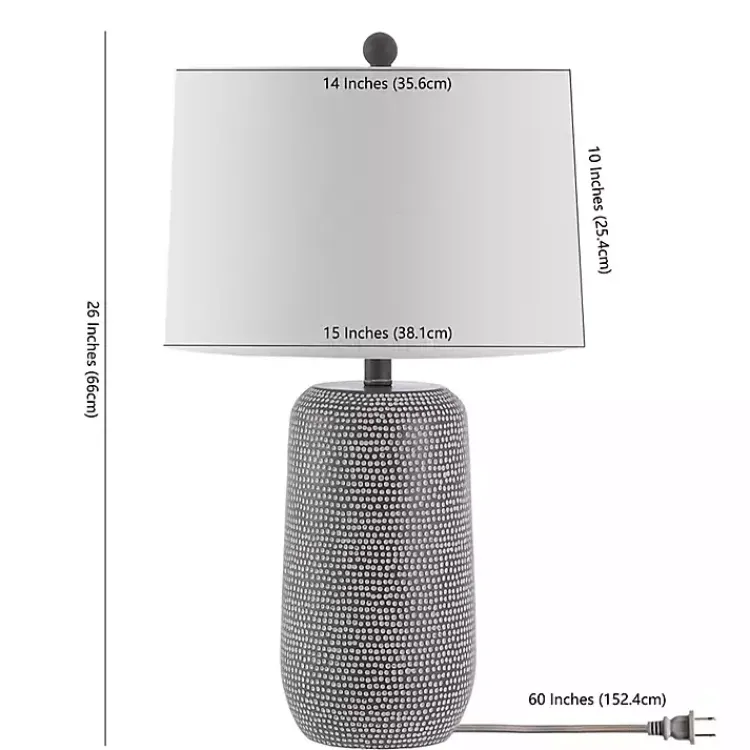 Table Lamps-Kirklands Home Gray & Dots Celvin Table Lamp White
