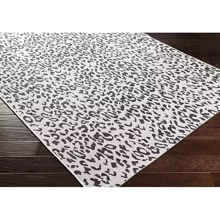 Outdoor Rugs-Kirklands Home Cauli Leopard Print Outdoor Rug, 4x5 Black