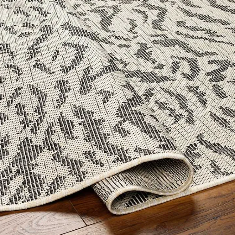 Outdoor Rugs-Kirklands Home Black Ravello Outdoor Rug, 5x7