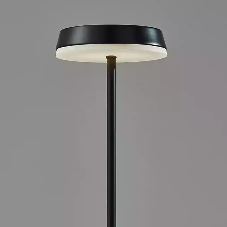 Outdoor Lighting-Kirklands Home Metal Disc Frosted Light Cordless Table Lamp Black