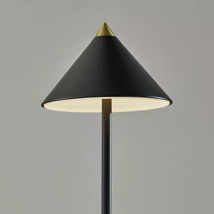 Outdoor Lighting-Kirklands Home Metal Cone Shade Cordless Table Lamp Black