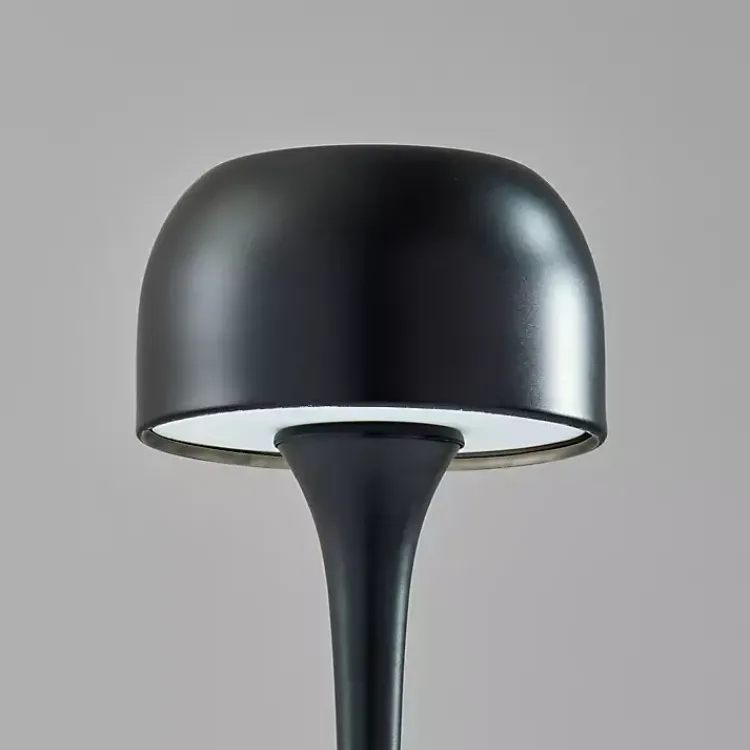Outdoor Lighting-Kirklands Home Tapered Dome Frosted Light Cordless Lamp Black