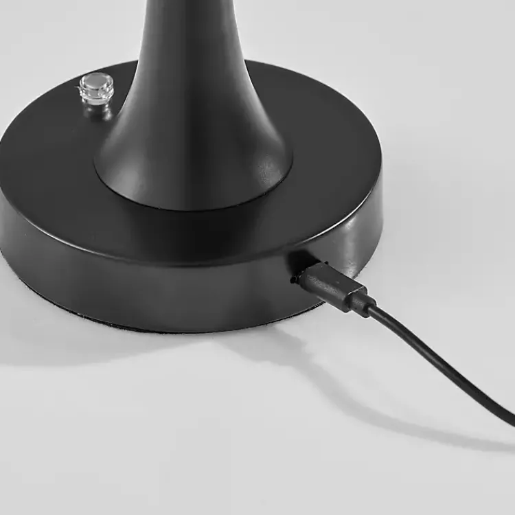 Outdoor Lighting-Kirklands Home Tapered Dome Frosted Light Cordless Lamp Black