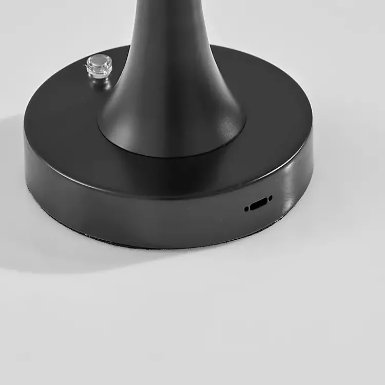 Outdoor Lighting-Kirklands Home Tapered Dome Frosted Light Cordless Lamp Black