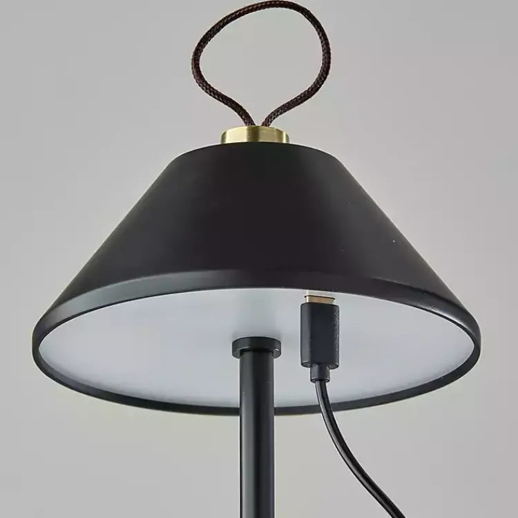 Outdoor Lighting-Kirklands Home Metal Frosted Light Cordless Table Lamp Black