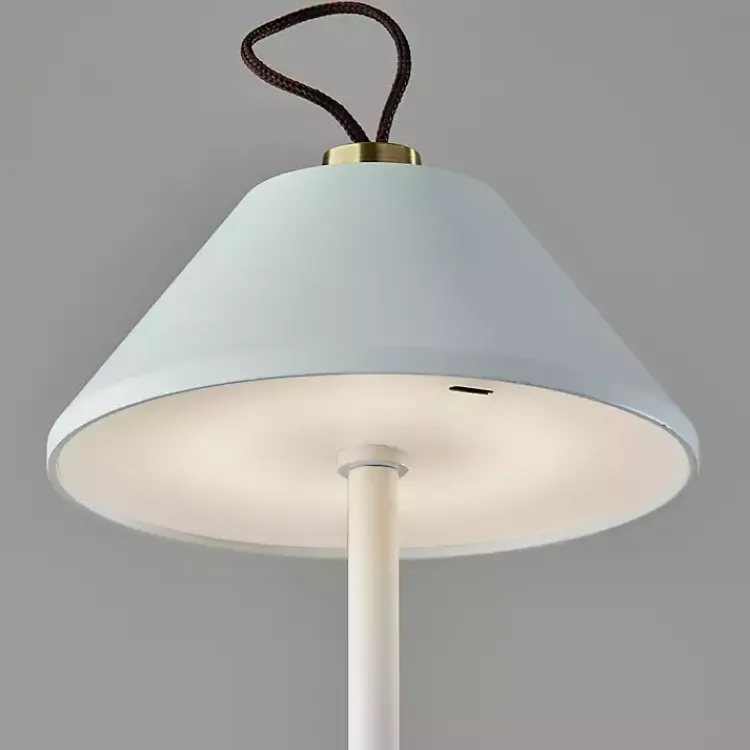 Outdoor Lighting-Kirklands Home Metal Frosted Light Cordless Table Lamp White