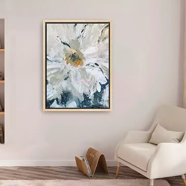 Canvas Art-Kirklands Home Flower Details Framed Canvas Art Print White