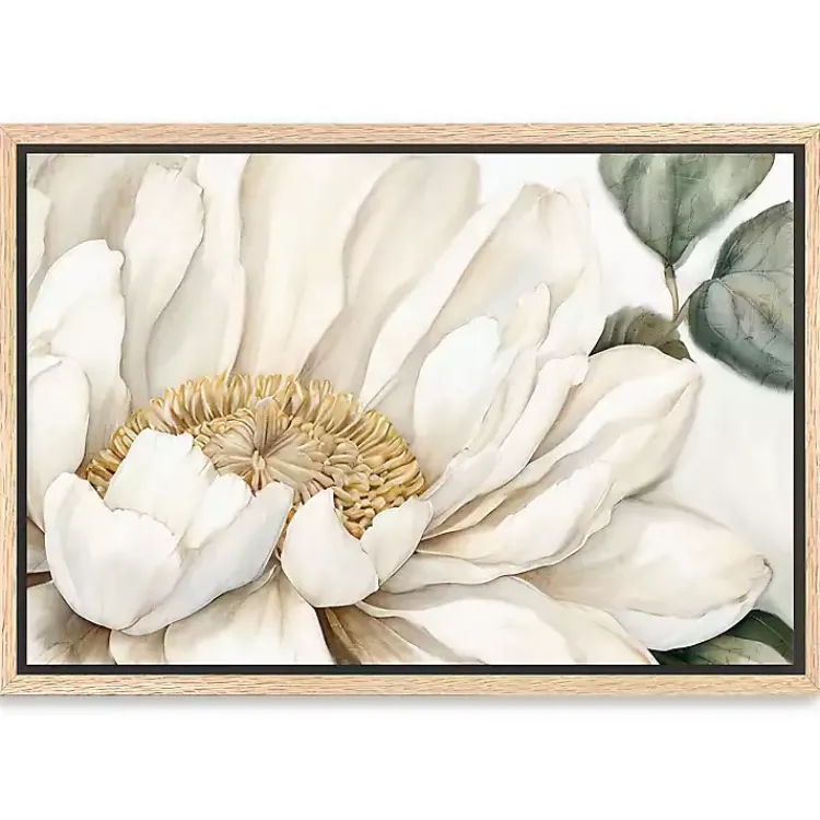 Canvas Art-Kirklands Home Open Bloom Framed Canvas Art Print White