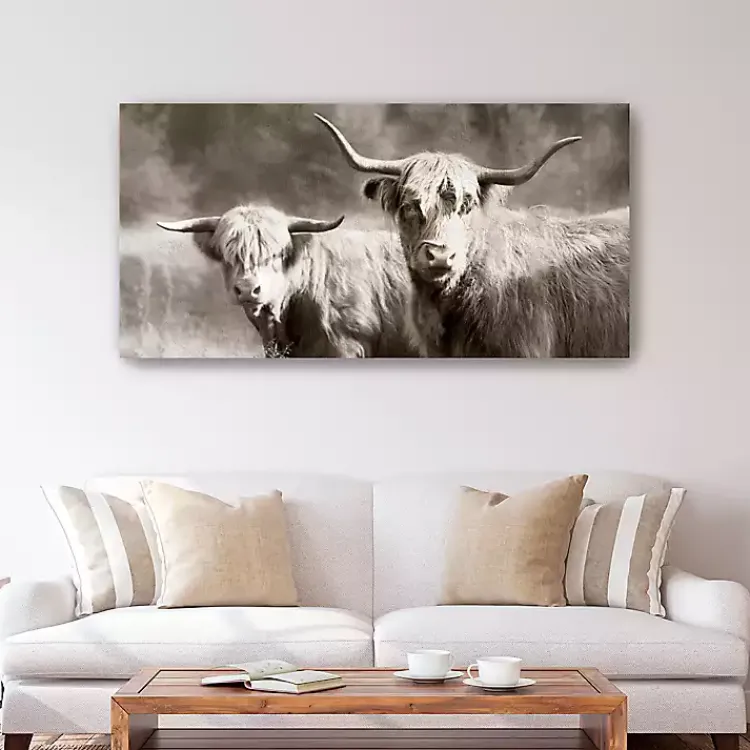 Canvas Art-Kirklands Home Sepia Hairy Highland Canvas Art Print