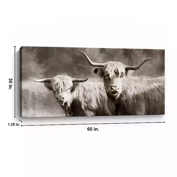Canvas Art-Kirklands Home Sepia Hairy Highland Canvas Art Print