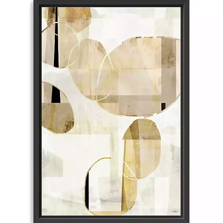 Canvas Art-Kirklands Home Brown and Tan Shapes Framed Canvas Art Print