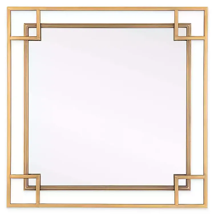 Decorative Mirrors-Kirklands Home Mavis Bronze Open Square Frame Wall Mirror