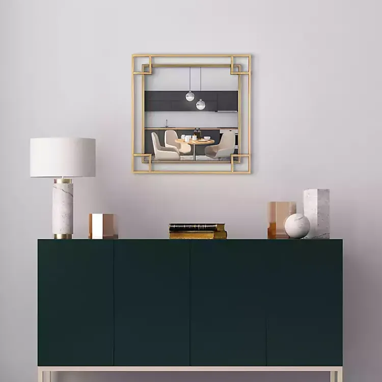 Decorative Mirrors-Kirklands Home Mavis Bronze Open Square Frame Wall Mirror
