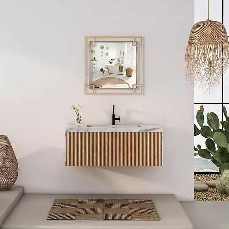 Decorative Mirrors-Kirklands Home Mavis Bronze Open Square Frame Wall Mirror