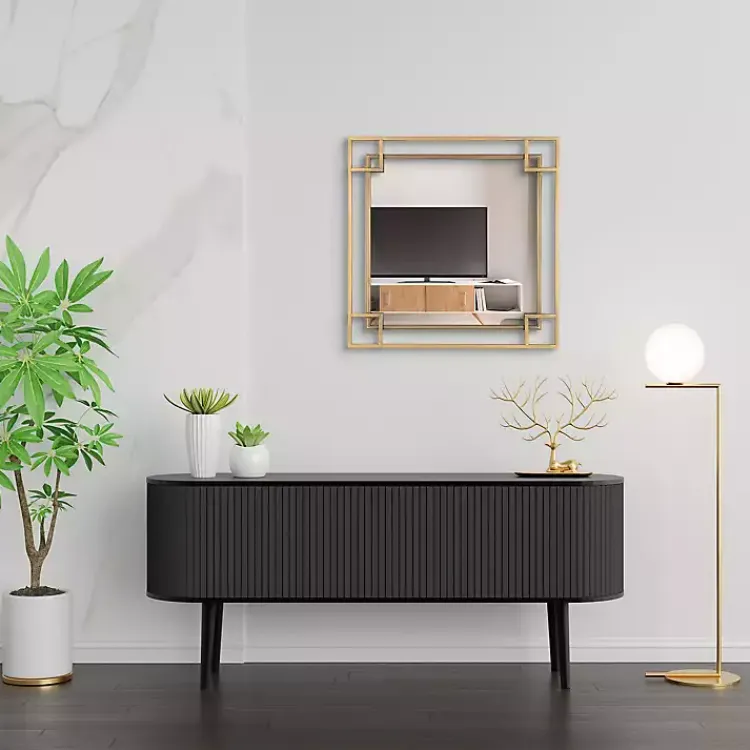 Decorative Mirrors-Kirklands Home Mavis Bronze Open Square Frame Wall Mirror