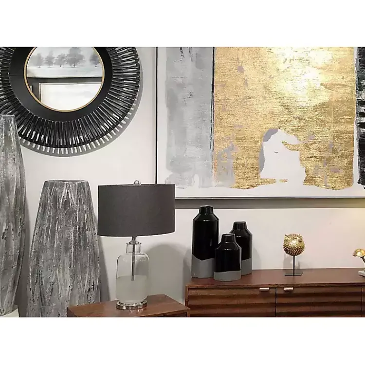 Decorative Mirrors-Kirklands Home Round Cantara Black Metal Wall Mirror