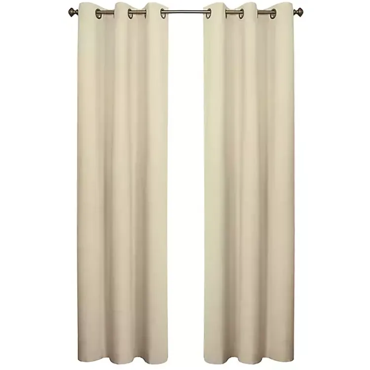 Curtains & Drapes-Kirklands Home Natural Room Darkening Curtain Panel Set, 84 in. Tan