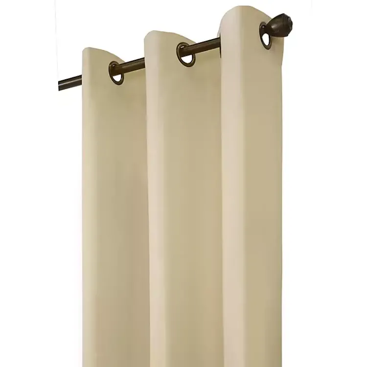 Curtains & Drapes-Kirklands Home Natural Room Darkening Curtain Panel Set, 84 in. Tan
