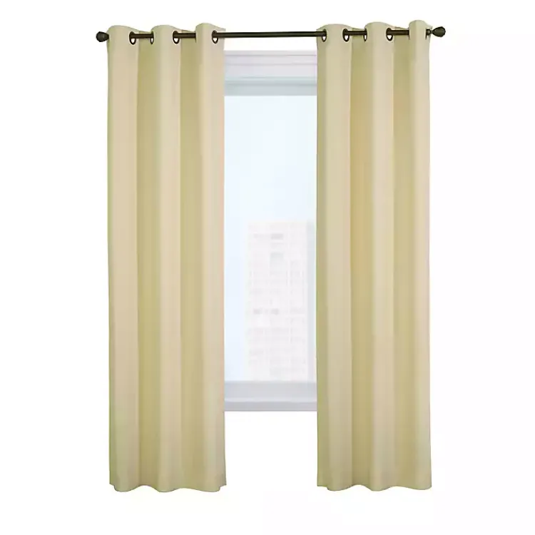Curtains & Drapes-Kirklands Home Natural Room Darkening Curtain Panel Set, 84 in. Tan