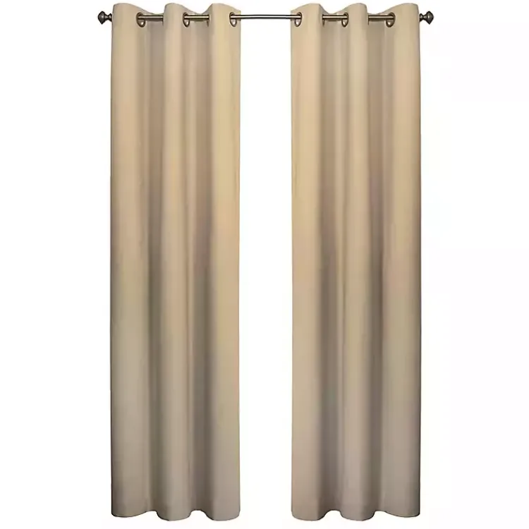 Curtains & Drapes-Kirklands Home Khaki Room Darkening Curtain Panel Set, 95 in. Tan
