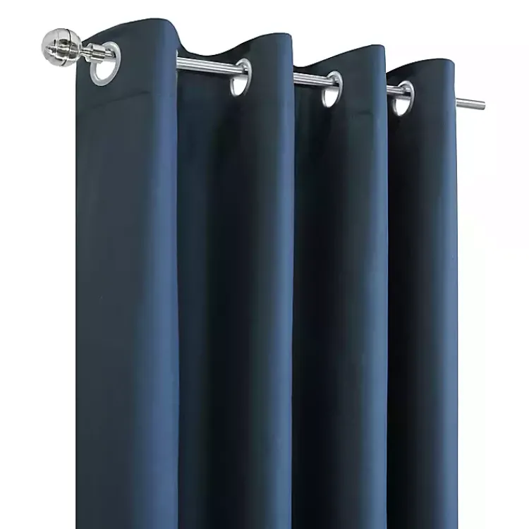 Curtains & Drapes-Kirklands Home Navy Alpine Blackout Curtain Panel, 95 in. Blue