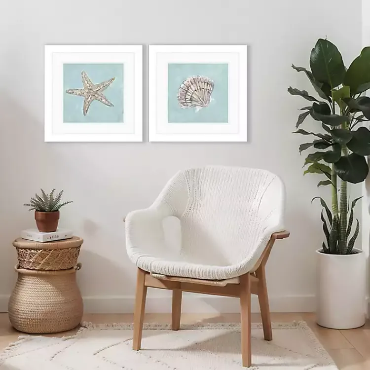Framed Art-Kirklands Home Ocean Seashells II Framed Art Prints, Set of 2