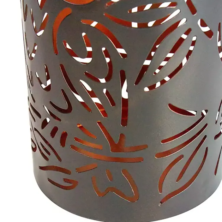 Outdoor Lighting-Kirklands Home Metal Owl Dusk-to-Dawn Outdoor Solar Lantern Black