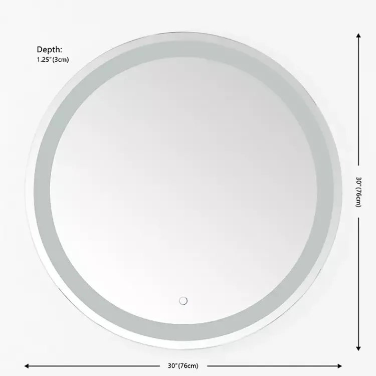 Decorative Mirrors-Kirklands Home Round Caspar LED Wall Mirror