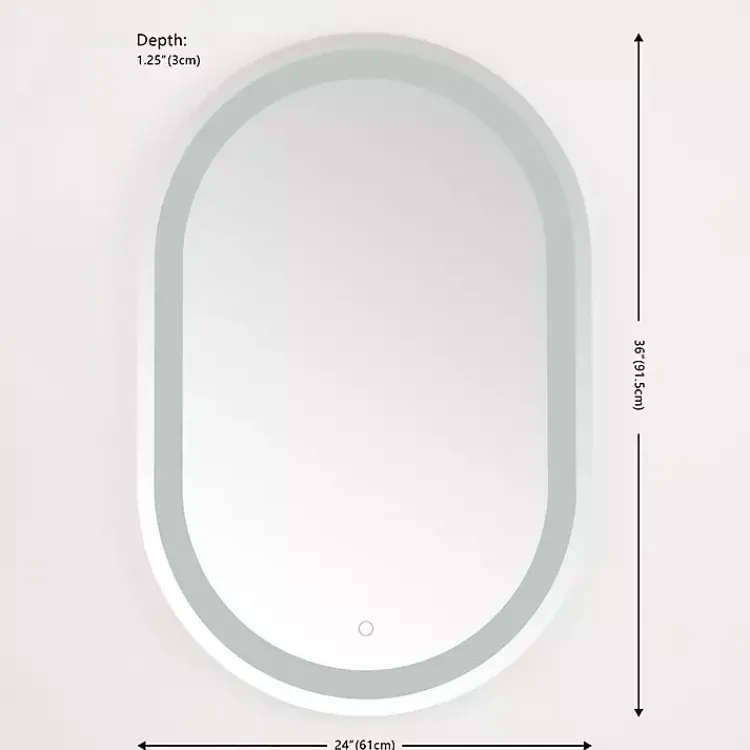 Decorative Mirrors-Kirklands Home Oval Crosby LED Wall Mirror