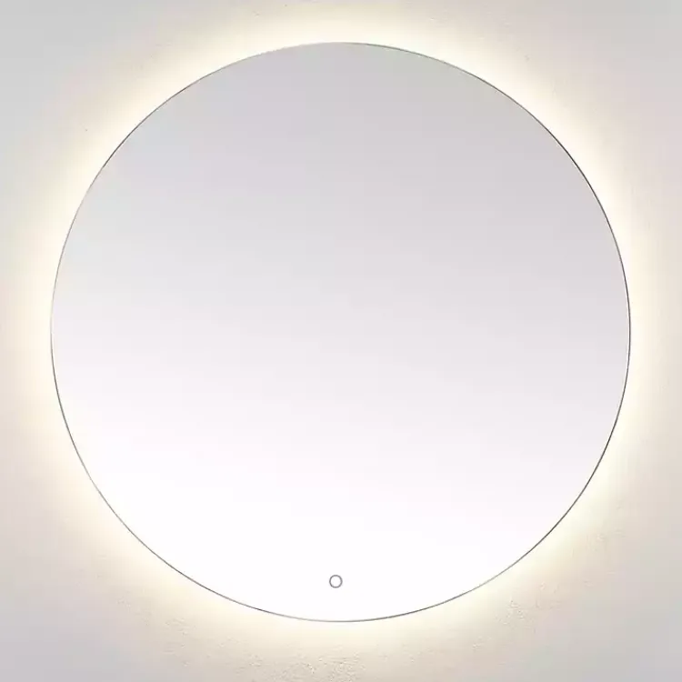 Decorative Mirrors-Kirklands Home Round Ashden LED Wall Mirror