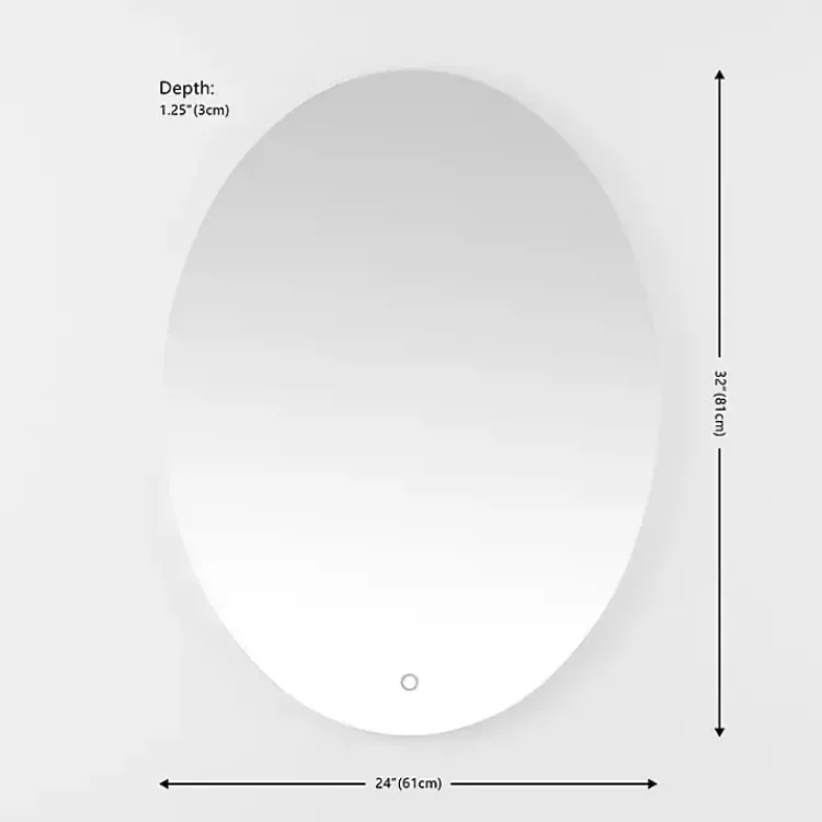 Decorative Mirrors-Kirklands Home Oval Nolan LED Wall Mirror
