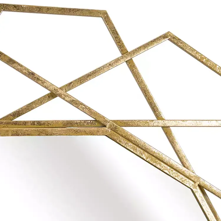 Decorative Mirrors-Kirklands Home Gold Geometric Frame Wall Mirror
