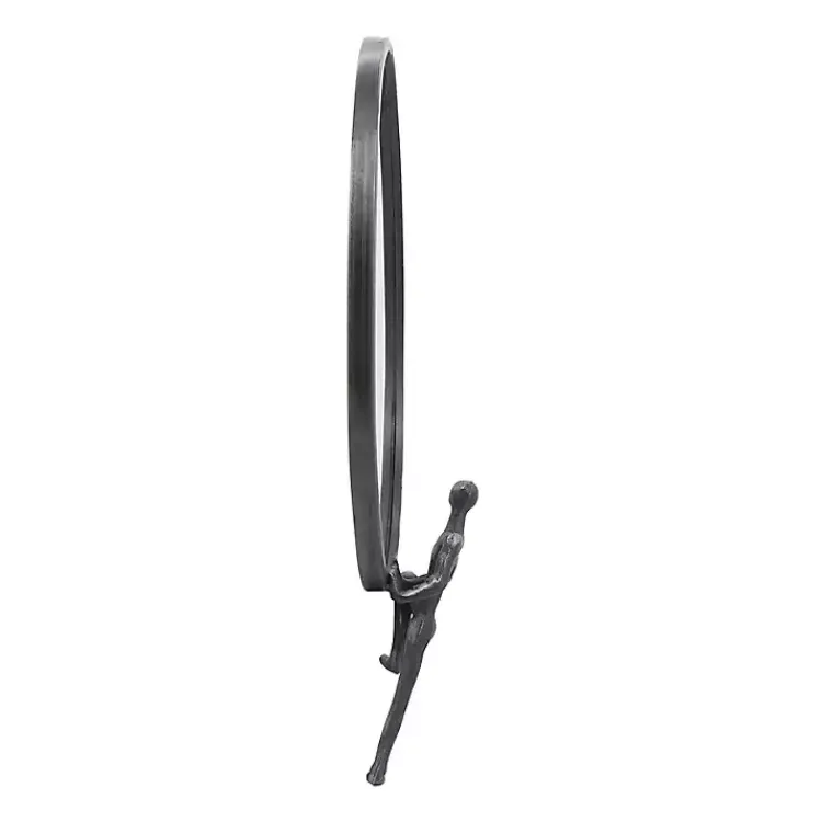 Decorative Mirrors-Kirklands Home Metal Figure Wall Mirror Black