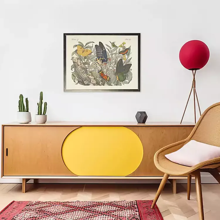 Framed Art-Kirklands Home Vintage Butterfly Bookplate Framed Art Print