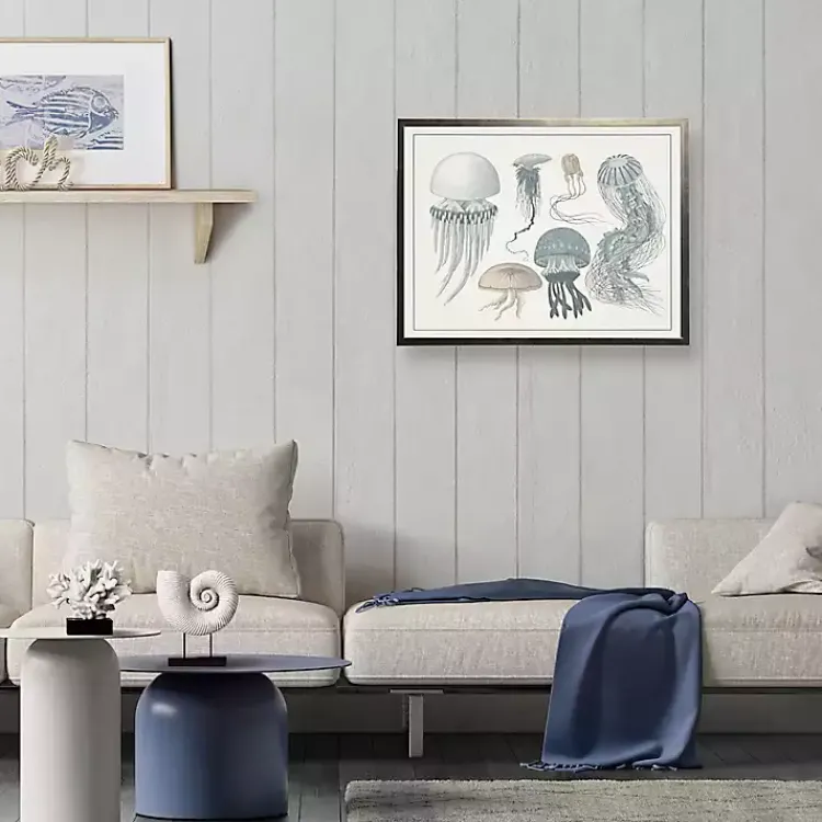 Framed Art-Kirklands Home Jellyfish Collage Bronze Framed Art Print