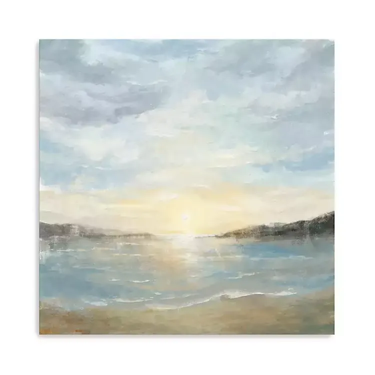 Canvas Art-Kirklands Home Coastal Sunset Canvas Art Print, 40x40 in. Blue