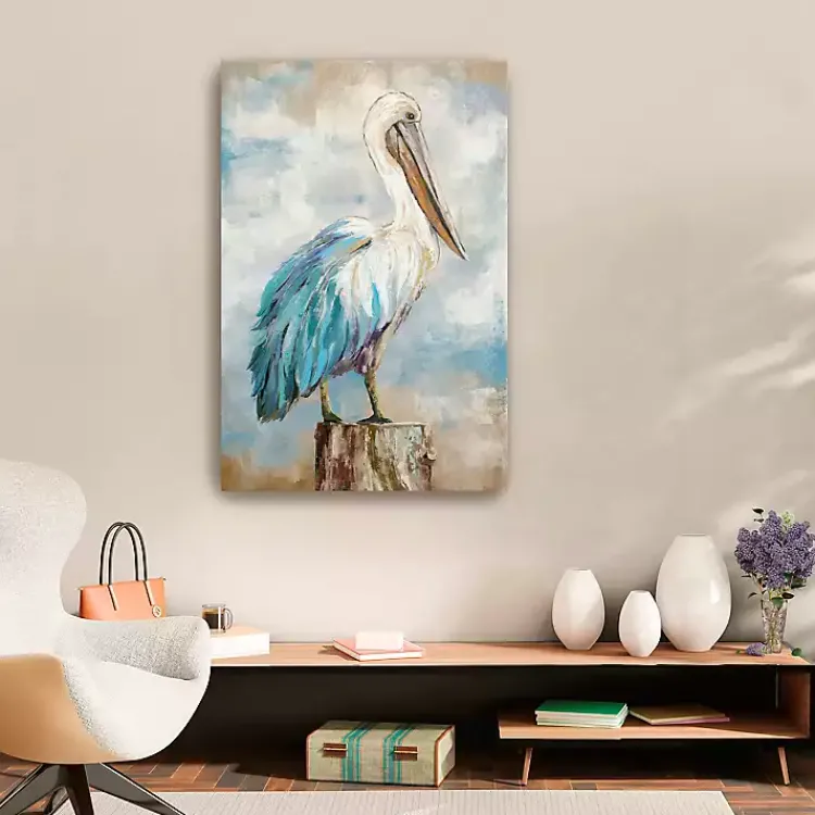 Canvas Art-Kirklands Home Pelican Perch Canvas Art Print, 24x36 in.