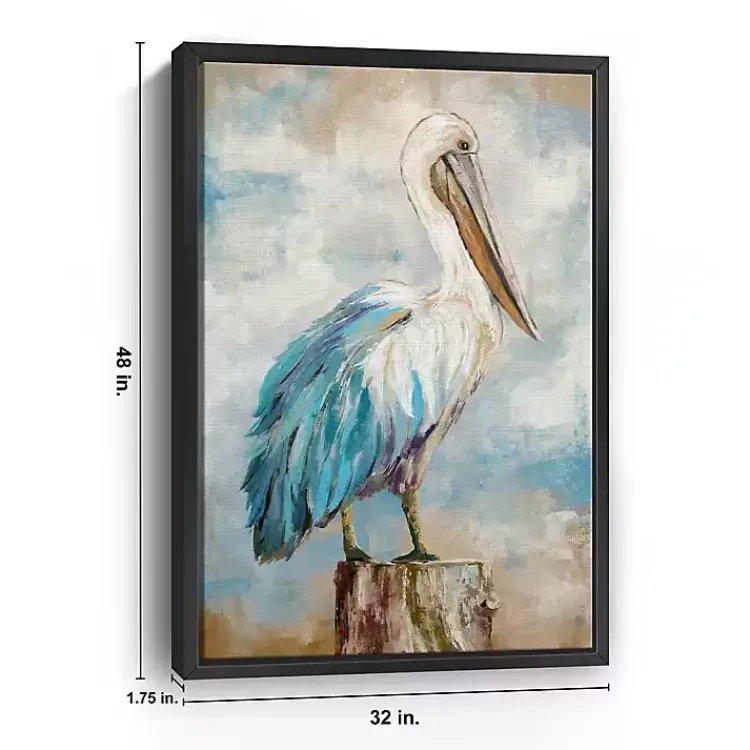 Canvas Art-Kirklands Home Pelican Perch Framed Canvas Art Print, 32x48 in.
