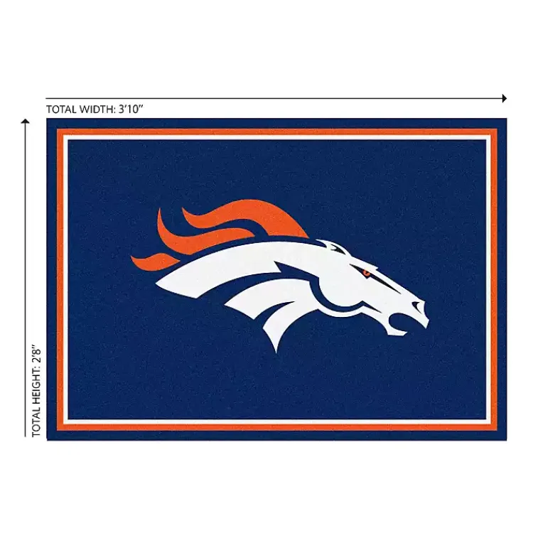 Area Rugs-Kirklands Home Denver Broncos Area Rug, 3x4 Blue