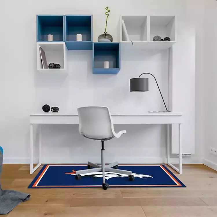 Area Rugs-Kirklands Home Denver Broncos Area Rug, 3x4 Blue