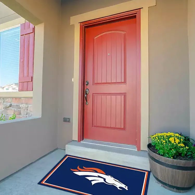 Area Rugs-Kirklands Home Denver Broncos Area Rug, 3x4 Blue